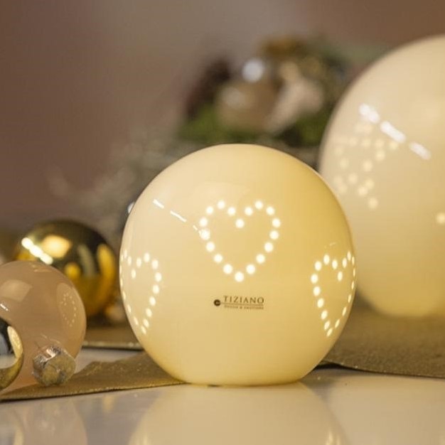 Tiziano Lichtkugel Dazio Herz LED Porzellan