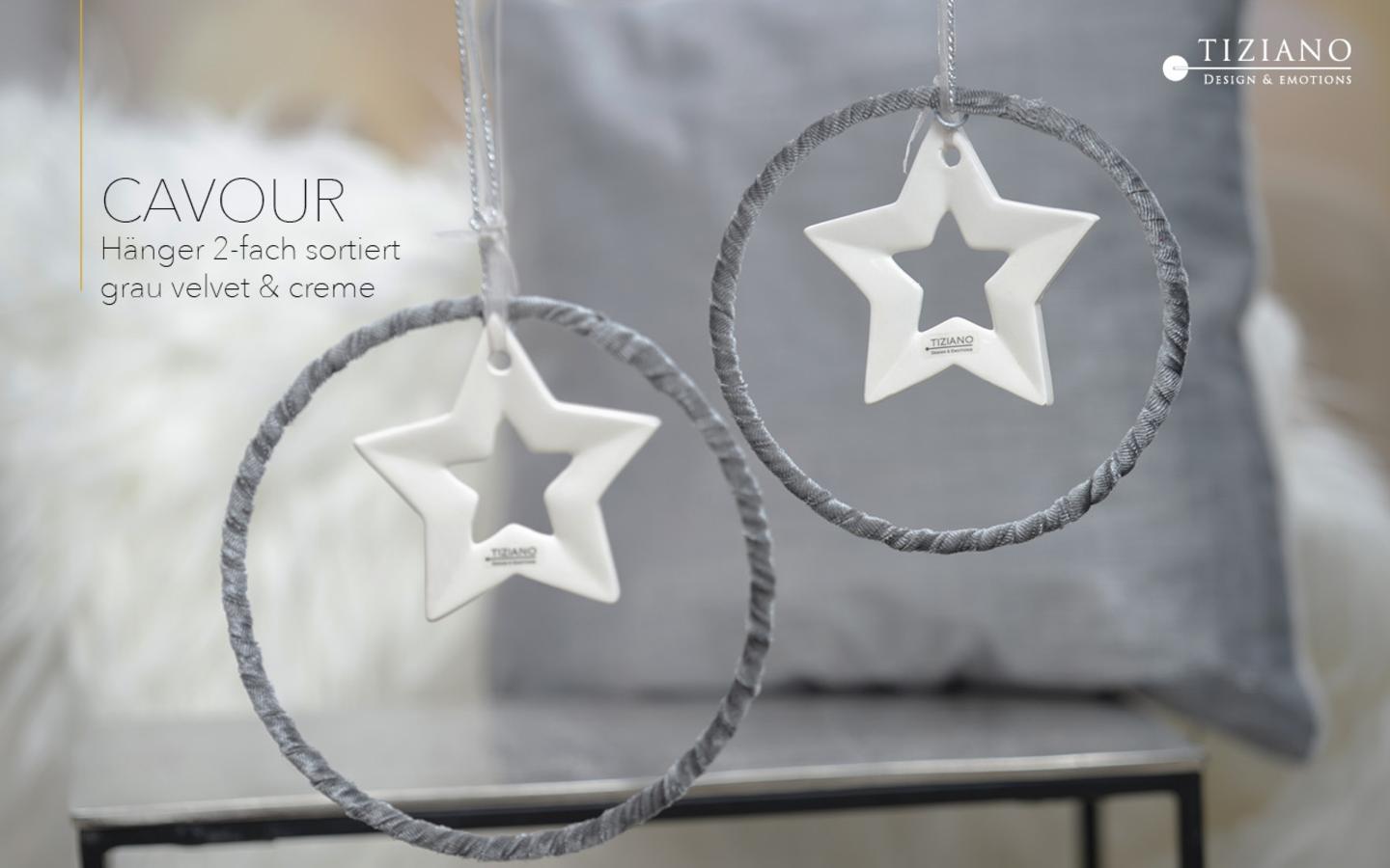 Hänger Cavour grau Kreis/Stern von Tiziano